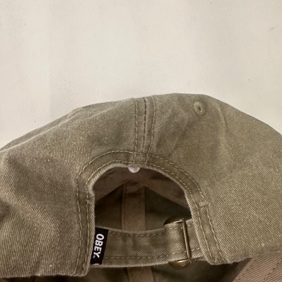 New OBEY Logo Brown Embroidered Adjustable Baseball Hat Cap One Size - Picture 5 of 7